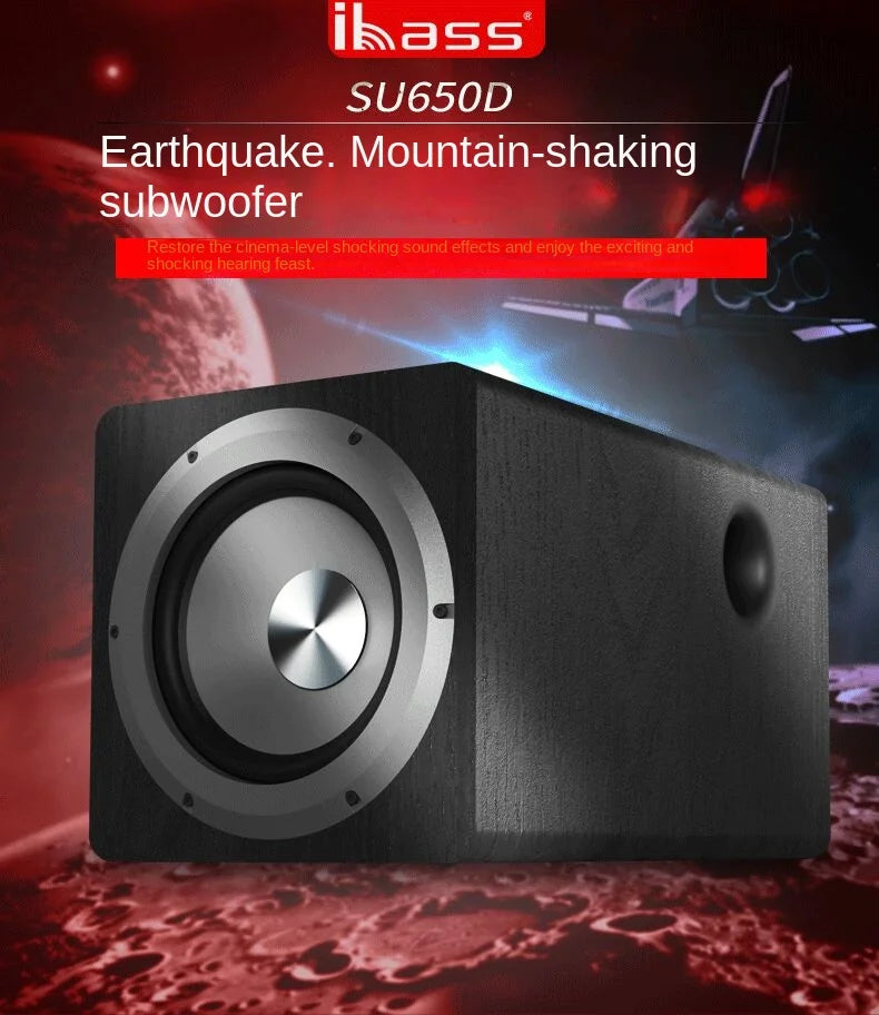 Subwoofer Activo 6.5" | 100W | 2.1 Canales | Madera | Home Theater | PC/TV | 6.5" Active Subwoofer 100W 2.1 Channel Wooden Cabinet Home Theater PC TV