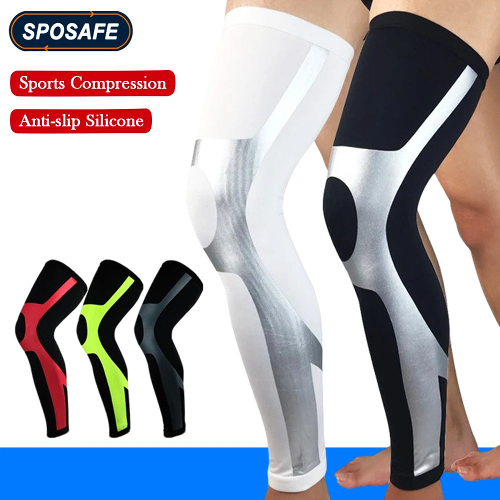 Sport Leg Compression Sleeve | Knee Support & Warmers for Cycling, Running & Football | Sizes M-XL