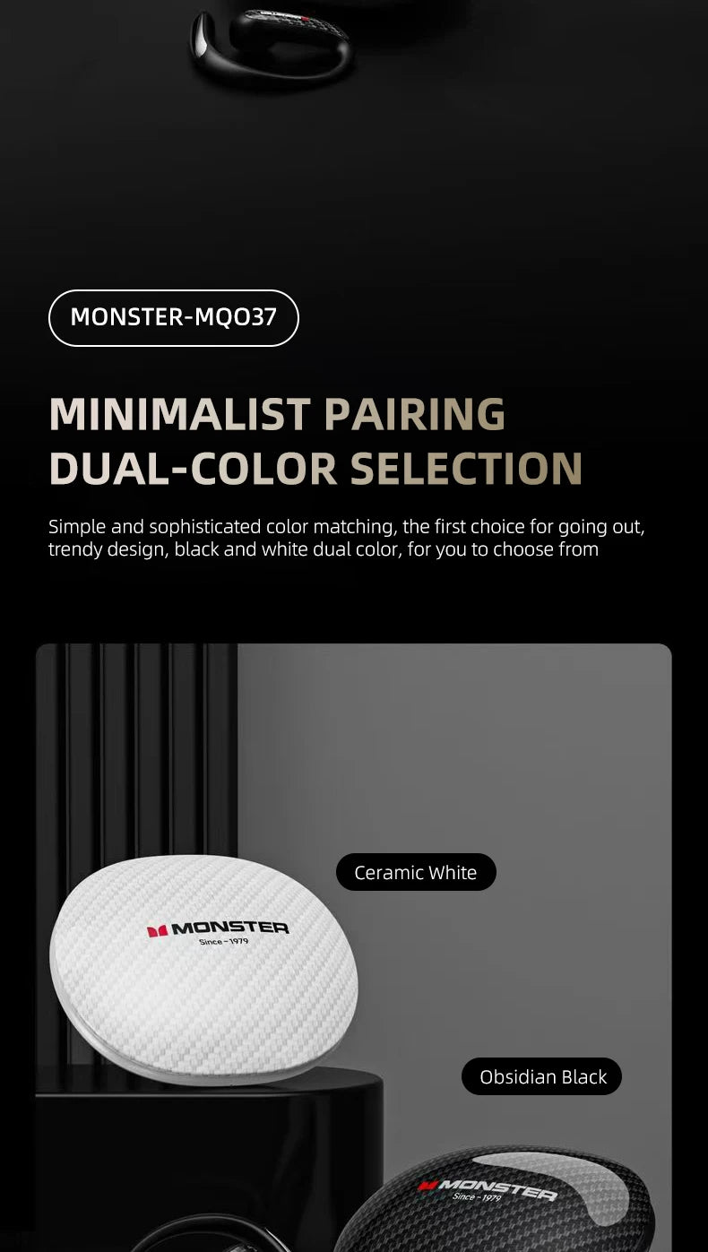 Monster MQO37 - Auriculares Gaming TWS Bluetooth 6.0 | ANC | OWS Ear Hook | HiFi