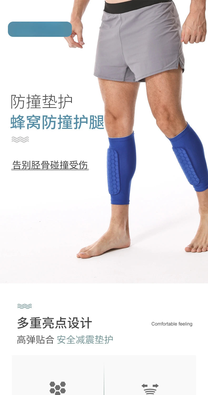 Soccer Shin Guard Pad & Compression Calf Sleeve | Adults, Teens & Kids | Football Leg Protection | M-XL
