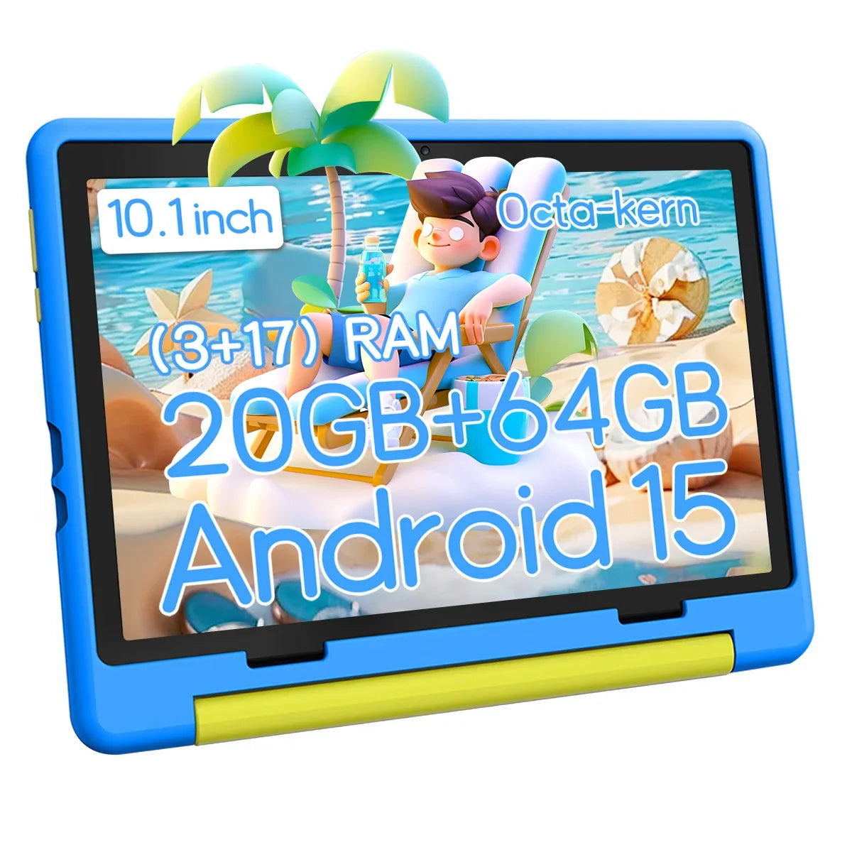 Tablet Infantil URAO 10" | Android 15 | 8GB RAM + 64GB | Octa-Core | 5000mAh | Control Parental | Con Funda