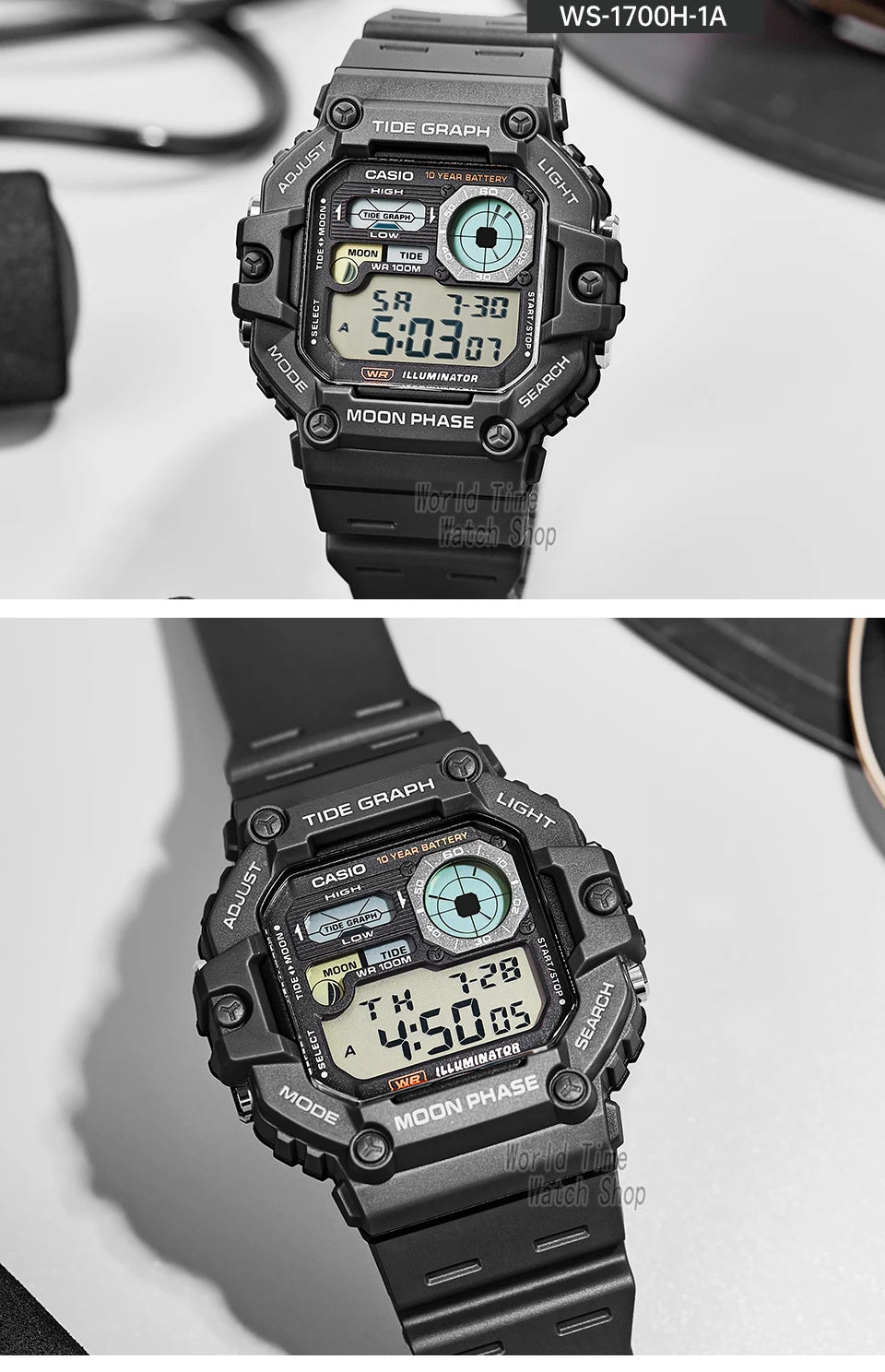 Casio WS-1700H-1A | Digital Alarm & Calendar | Men's Watch