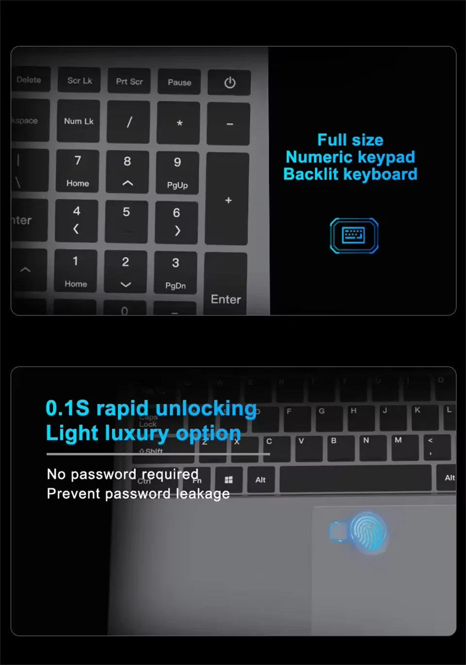 15.6" Laptop Intel Core i7 | Windows 11 | Fingerprint | IPS FHD