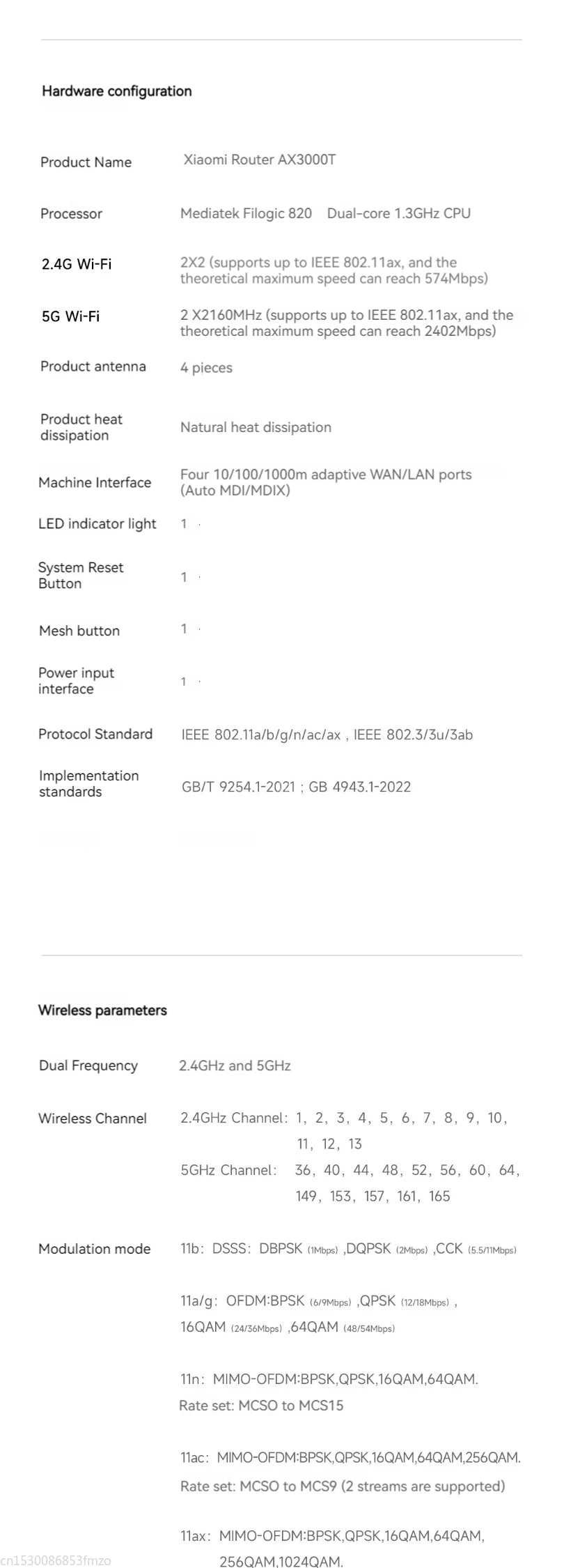 Xiaomi Router AX3000T WiFi 6 Mesh | 3000Mbps | NFC | 256MB | 128 Dispositivos | Gaming | Control Parental | MiWiFi