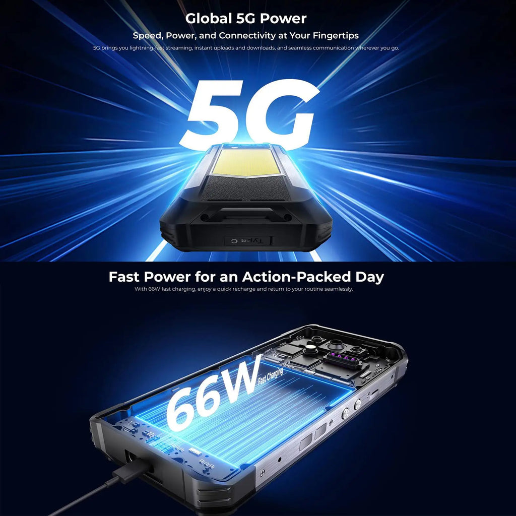 OUKITEL WP100 Titan | Rugged Smartphone 5G Proyector 200MP 33000mAh 66W | Android 15 NFC