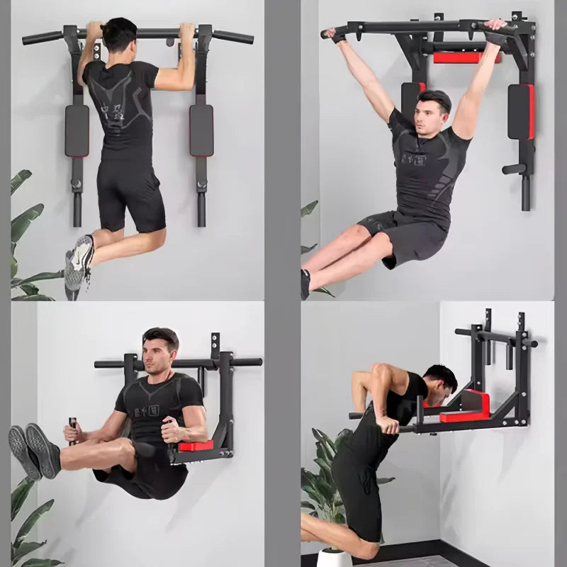 Wall Mounted Pull Up Bar | Multifunctional Home Gym Steel Bar | Chin-Up, Leg Raise & Core Training