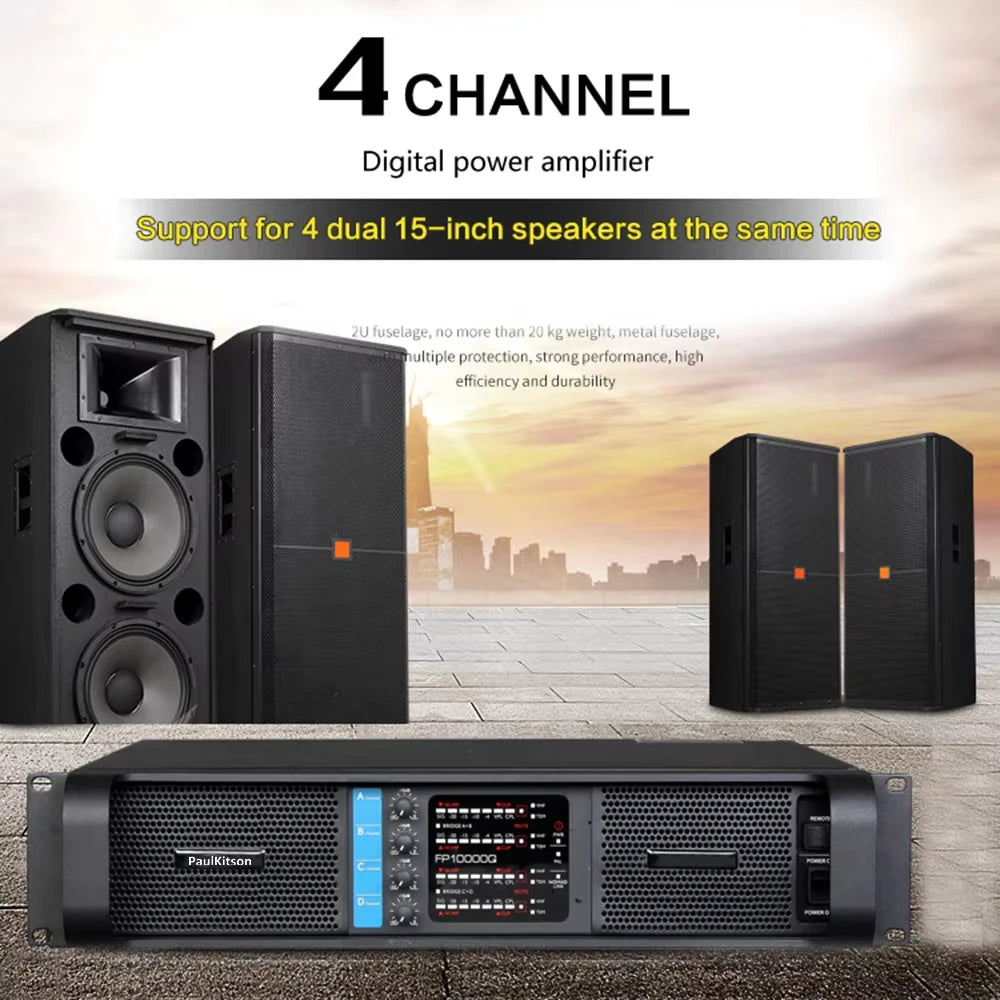 PaulKitson FP10000Q Professional Power Amplifier | 4CH | 2500W | Subwoofer & Line Array | 110V & 220V