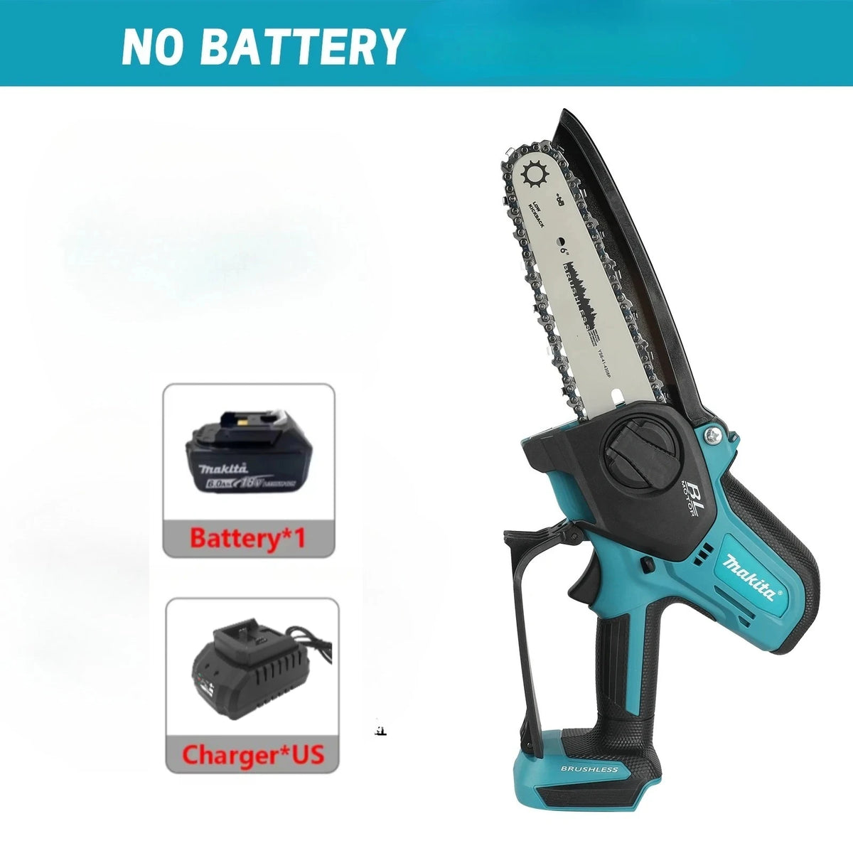 Makita-Compatible 18V 6in Cordless Mini Chainsaw | Woodworking
