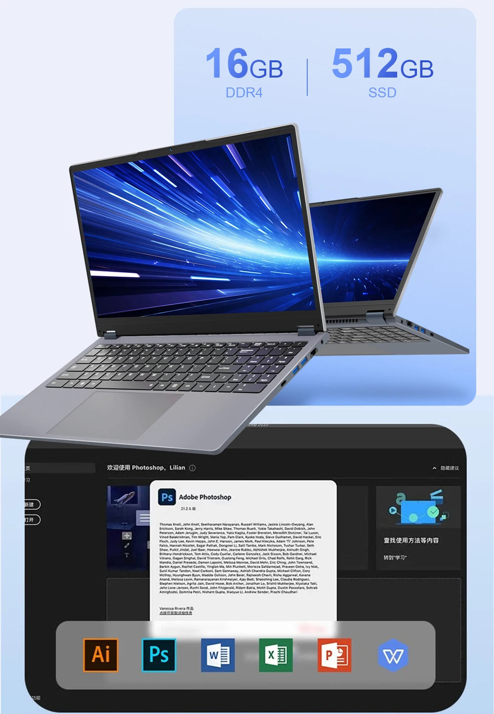Ninkear YBook15 Laptop 2-in-1 15.6" | AMD Ryzen 3, 16GB RAM, 512GB SSD | Touch 360°, Windows 11