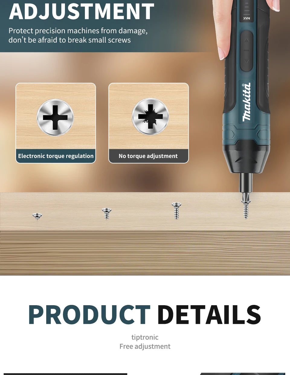 Makita HT422 | 3.6V Cordless Electric Screwdriver | 5Nm