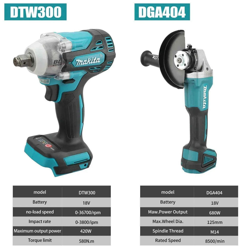 Makita 18V | DTW300 Impact Wrench + DGA404 Grinder | 2-in-1 Tool Set