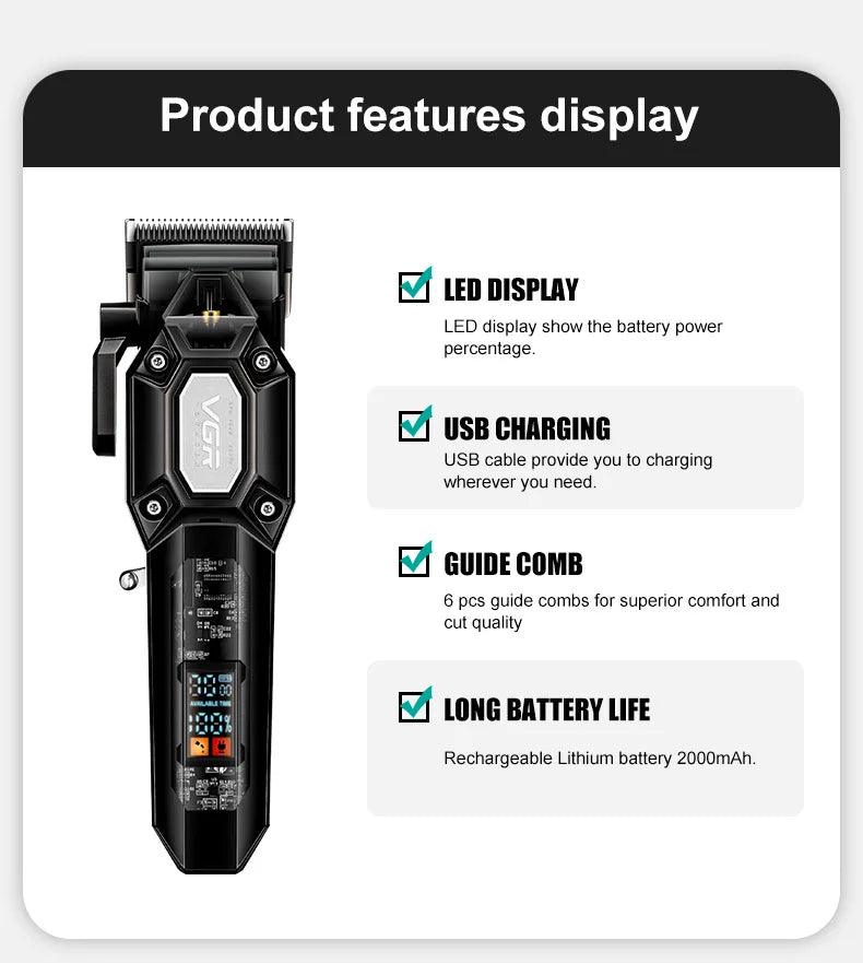 VGR V-600 / V-900 Hair Clipper & Trimmer | Grooming Set / Set de recortadoras VGR