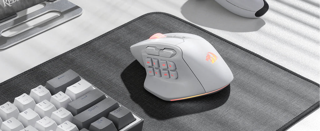 Redragon M811 PRO Wireless MMO Gaming Mouse | 26000 DPI | 15 Buttons | RGB | Pixart 3395
