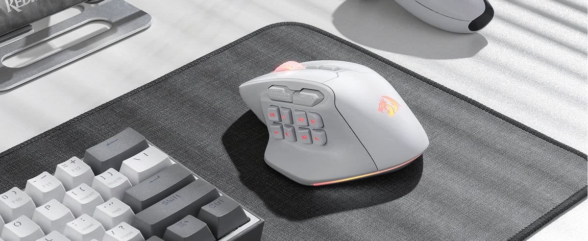 Redragon M811 PRO Wireless MMO Gaming Mouse | 26000 DPI | 15 Buttons | RGB | Pixart 3395