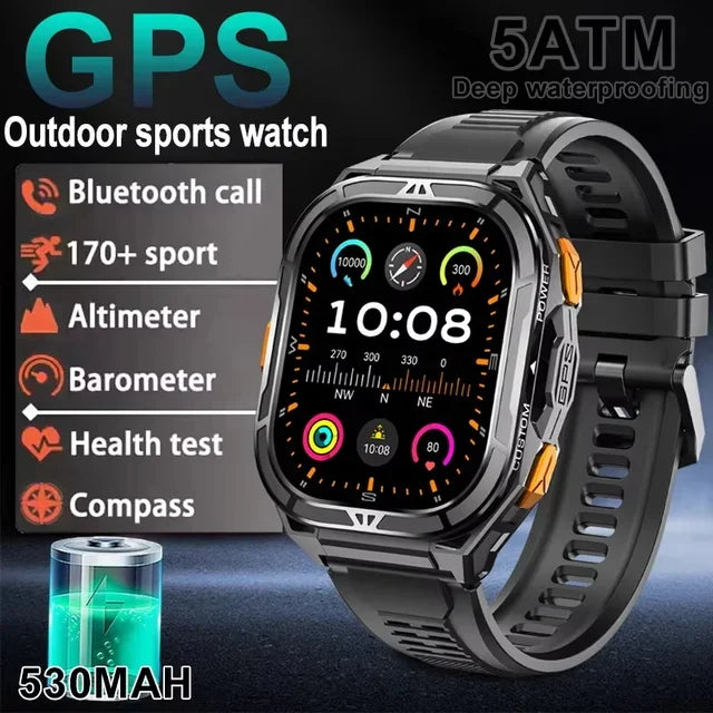 GPS Smartwatch 2026 | AMOLED 1.96" HD | Compass | 5ATM Waterproof | Bluetooth Calling | Men Sport | Smartwatch GPS 2026 | AMOLED 1.96" HD | Brújula | Resistente al Agua 5ATM | Llamadas Bluetooth | Deporte