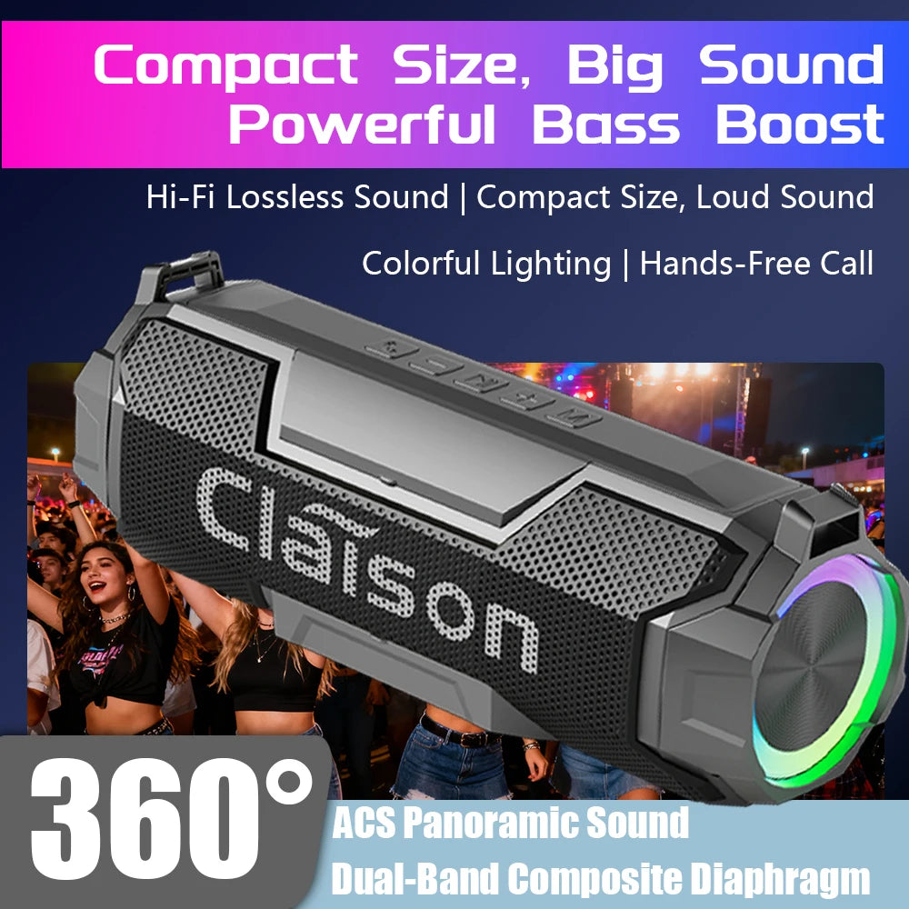 CLAISON T9 Bluetooth 5.3 Speaker | Hi-Fi Bass & RGB | Altavoz