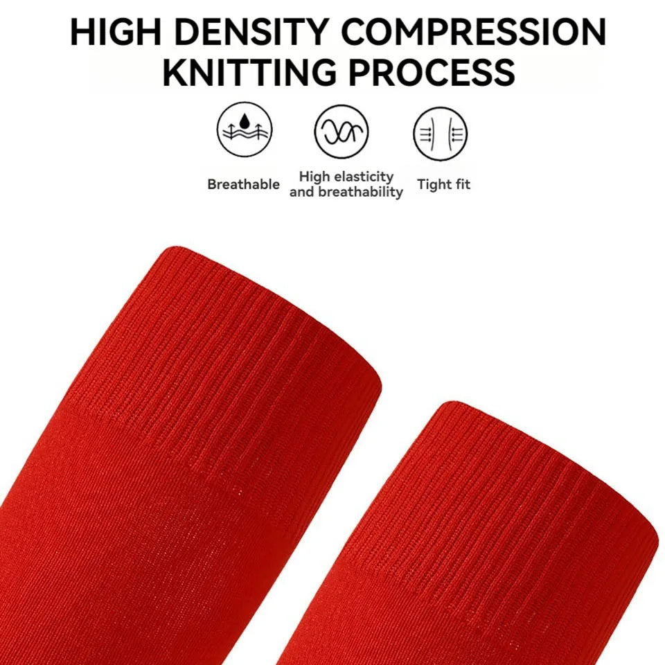 Soccer Leg Compression Sleeve & Shin Guard Socks | Calf Protection for Sports | 10 Colors M/L