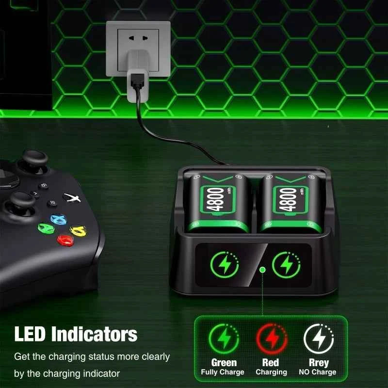 Baterías Recargables para Control Xbox One / Series X | Estación de Carga LED