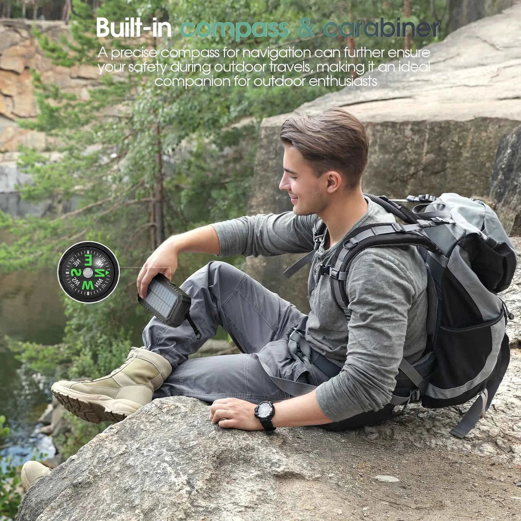 20000mAh Solar Hand-Crank Power Bank | 22.5W