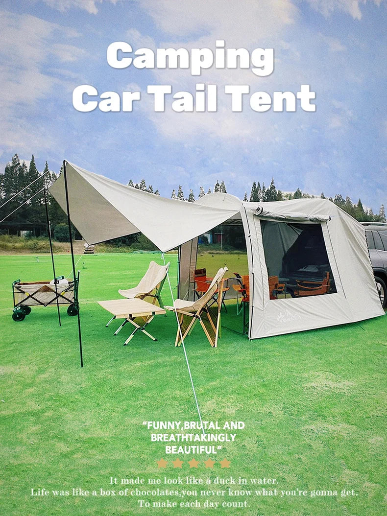 SUV Car Tail Tent | 3-4 Person Waterproof Camping Tent | Tunnel & Dome Style | UPF50 PU3000mm