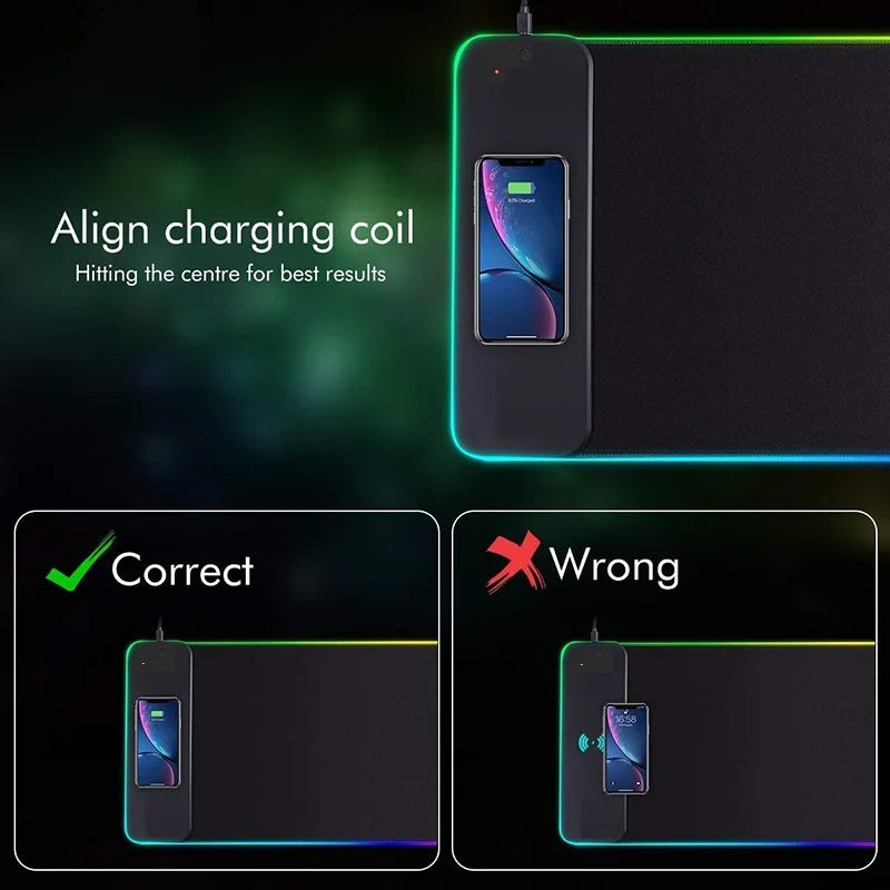 XXL RGB Gaming Mouse Pad | 10W Qi Wireless Charging