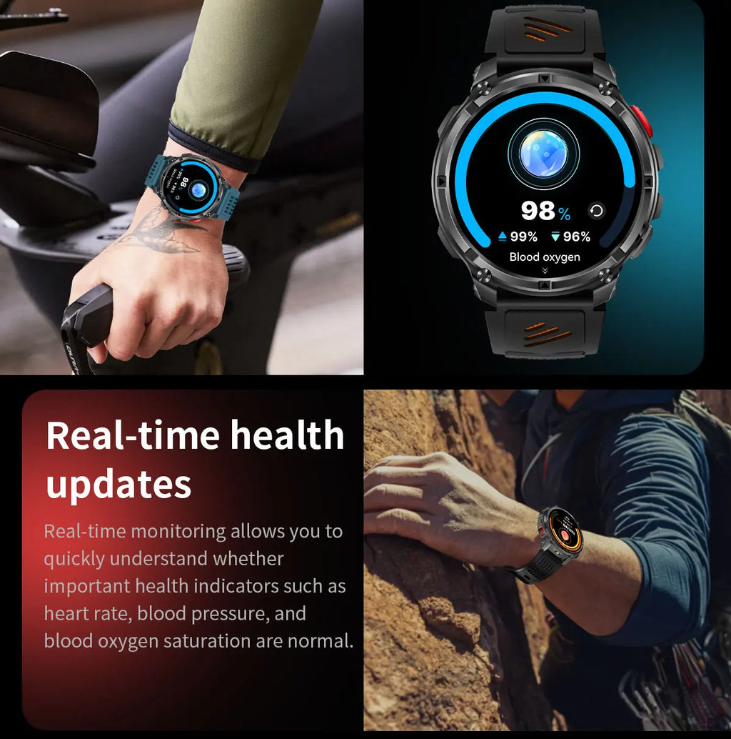 T-REX 3 | Smartwatch Militar 1100mAh | AMOLED 1.7", 10ATM, GPS, 170+ Modos, Linterna LED