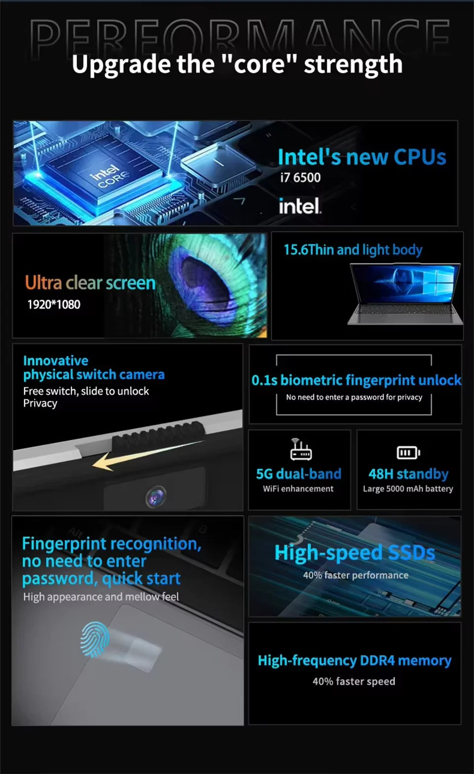 15.6" Laptop Intel Core i7 | Windows 11 | Fingerprint | IPS FHD