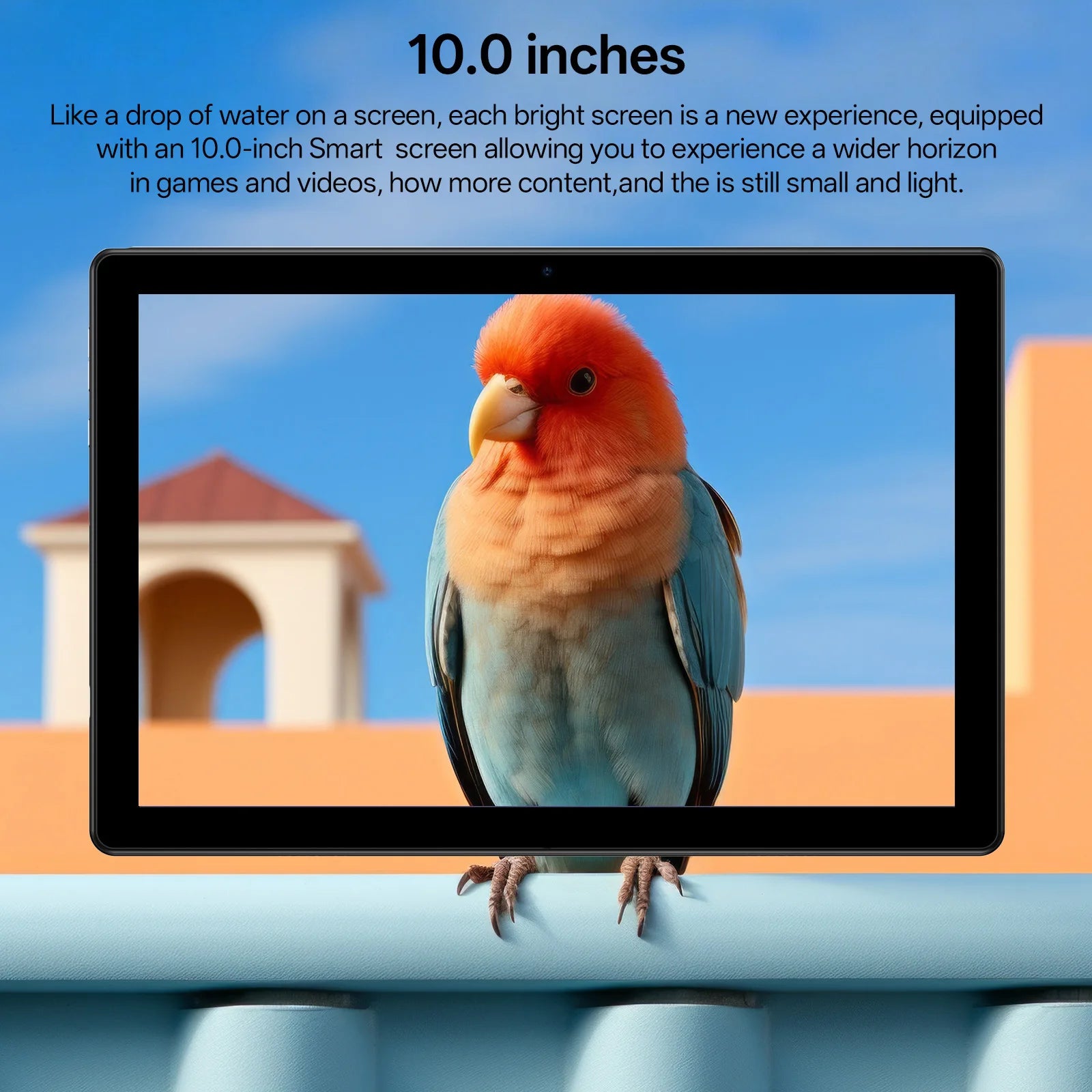 Tablet BAKEN 10" | Android 16 | 12GB RAM + 64GB | Quad-Core | 6000mAh | Dual Cámara | Azul y Negro