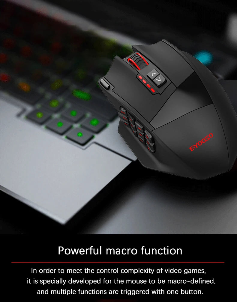 E-YOOSO X39 Wired Gaming Mouse | 12400 DPI | 17 Buttons RGB | Pixart PAW3327 | MMO