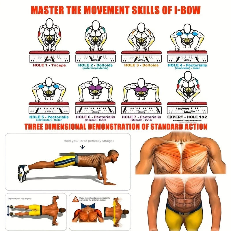 LINGPENG Push-Up Board | Foldable Multi-Position Design | Home Strength Training