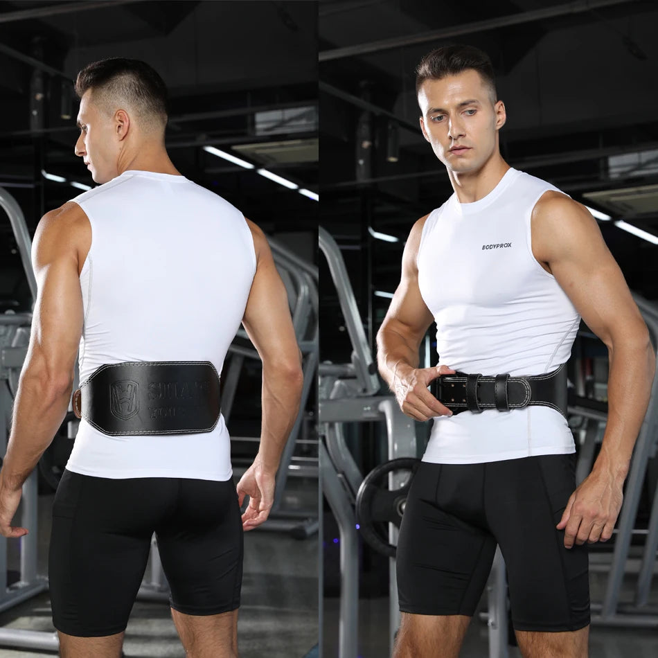 Weightlifting Belt PU & Cow Leather | Waist Support for Powerlifting & Strength Training