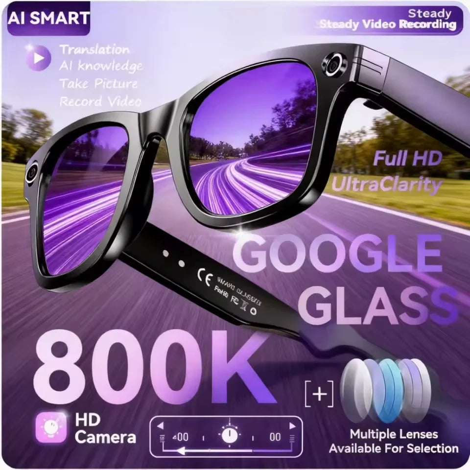 Lentes Inteligentes GUHUAVMI con Cámara IA y ChatGPT | 800W, Doble Lente, Bluetooth 5.3