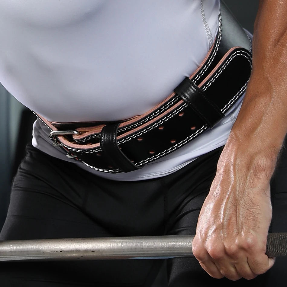 Weightlifting Belt PU & Cow Leather | Waist Support for Powerlifting & Strength Training