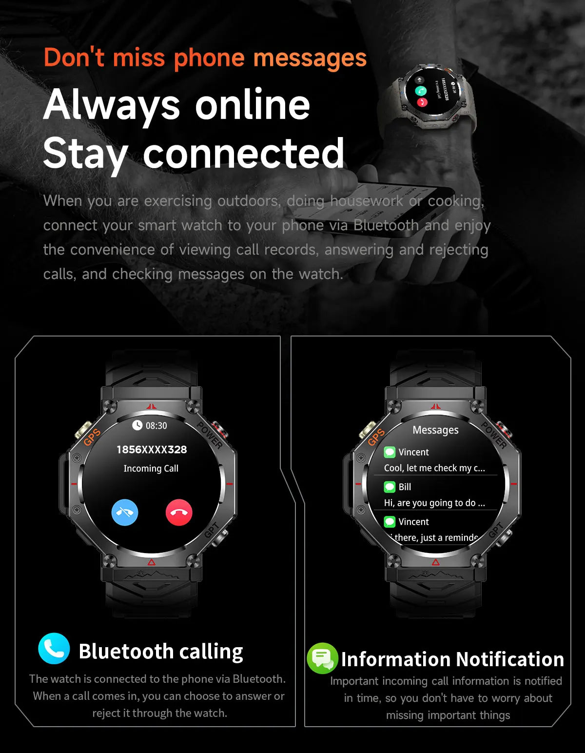Military GPS Smartwatch 2025 | AMOLED 1.39" | 107 Sports Modes | Bluetooth Calling | Men Women | Smartwatch Militar GPS 2025 | 107 Modos Deportivos | Llamadas Bluetooth | Hombre Mujer
