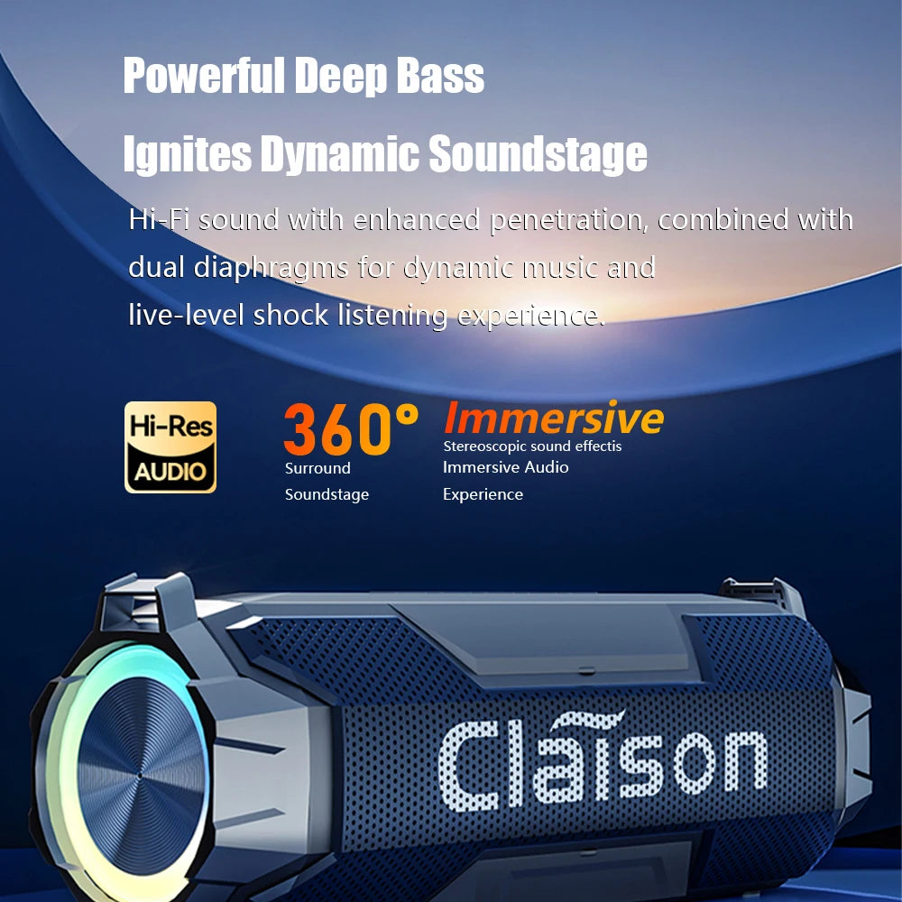 CLAISON T9 Bluetooth 5.3 Speaker | Hi-Fi Bass & RGB | Altavoz