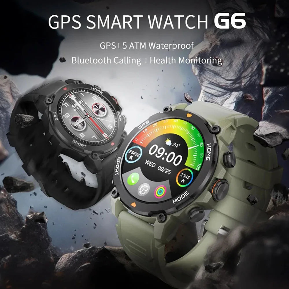 Smartwatch AURAFIT GPS-G6 2025 | AMOLED 1.43" | GPS 6 Satélites | 3ATM | AI GPT | 100+ Deportes