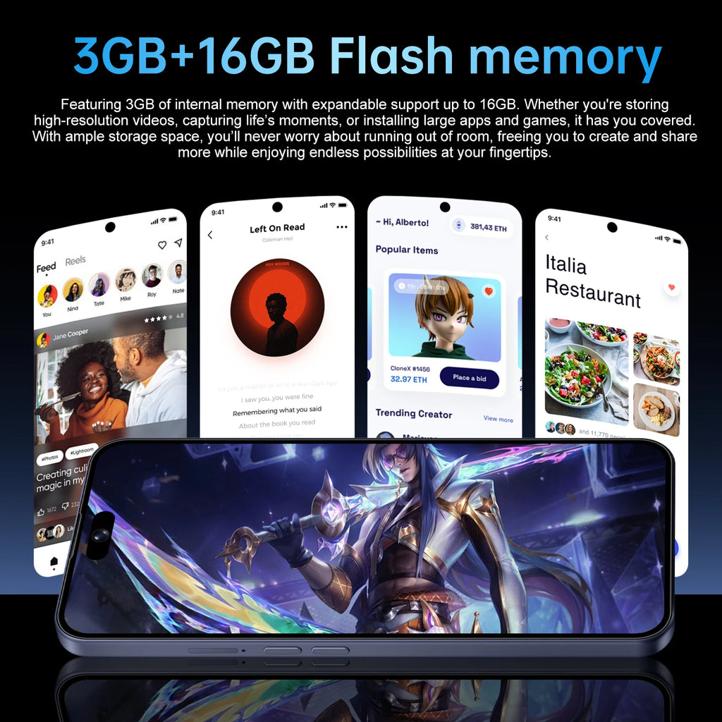 IVMI 17Pro Max | 4G | Android 10 | 6.7" Fullview | 3GB+16GB | 13MP | 3500mAh | Dual SIM | Play Store | Bluetooth | WiFi