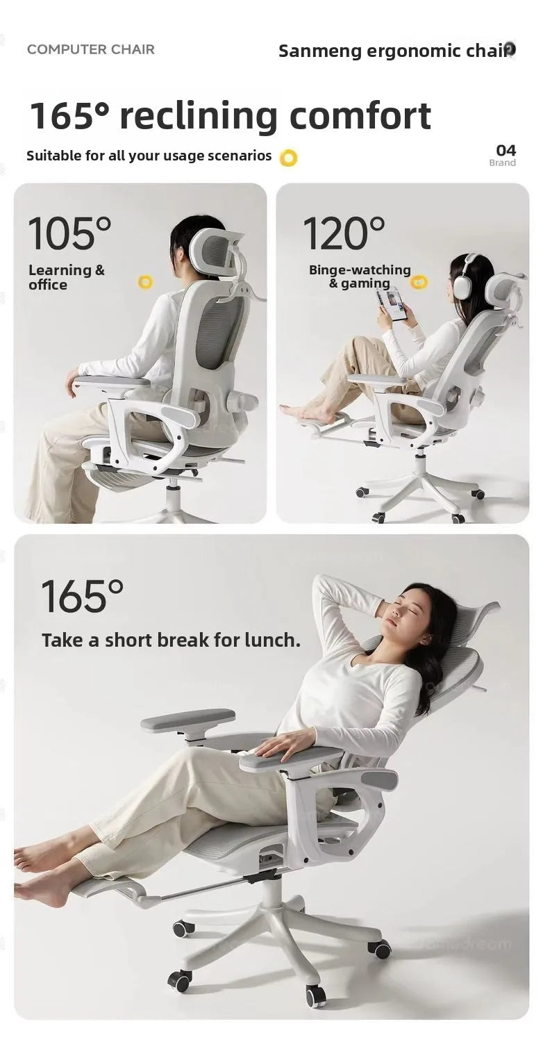 Ergonomic Mesh Office Chair | 6D Armrests | 135° Recline