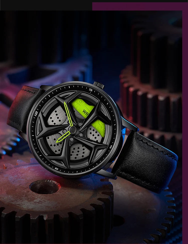 SANDA 1087 Men's Sports Quartz Watch | 360° Rotating Dial | Chronograph | Leather & Steel | Waterproof