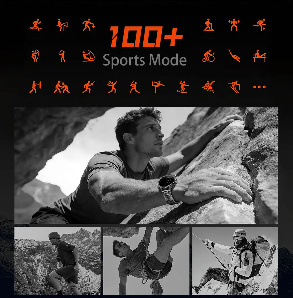 Flttoltn AK106 | Smartwatch Militar 1400mAh | AMOLED 1.7", IP69K, Linterna LED, 100+ Deportes