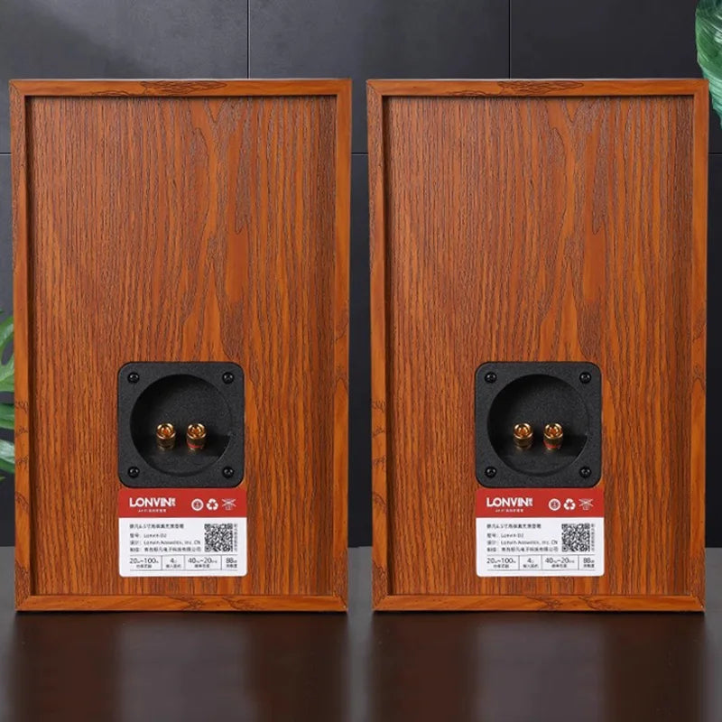 LONVIN D2/D3 | Bocinas Pasivas HIFI 6.5" | 2 Vías, Silk Dome Tweeter, Madera MDF
