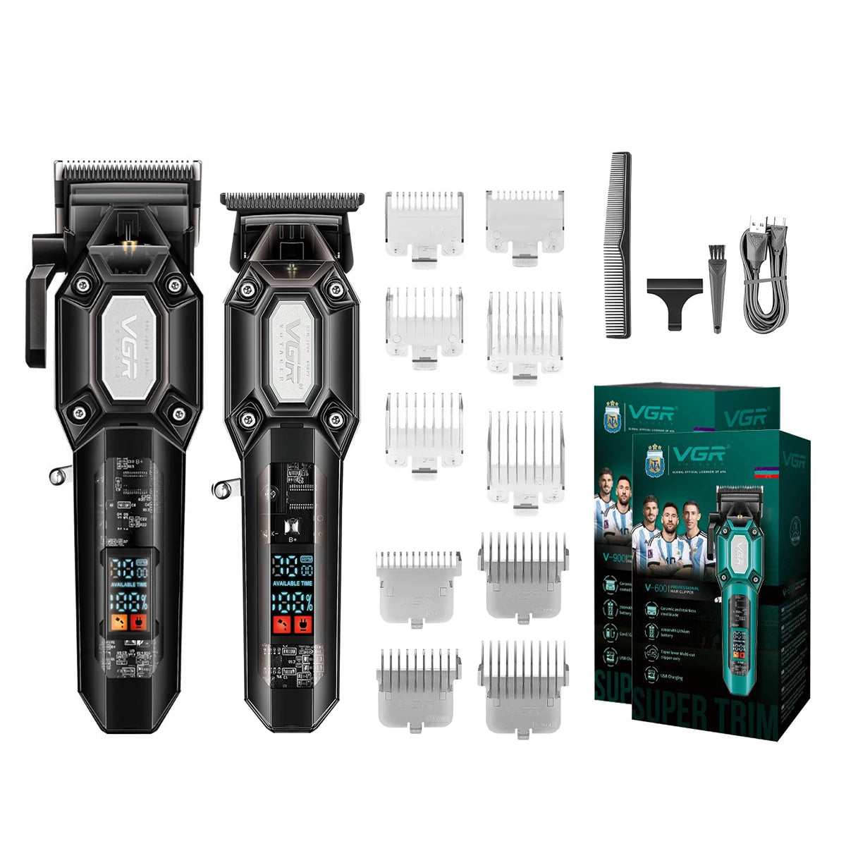 VGR V-600 / V-900 Hair Clipper & Trimmer | Grooming Set / Set de recortadoras VGR