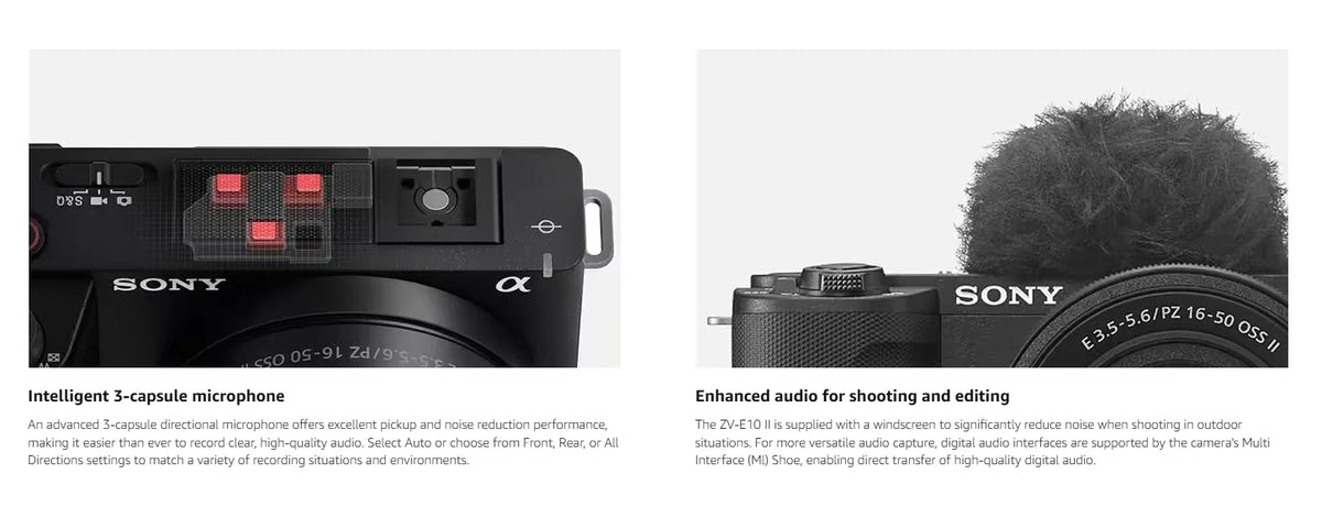 Sony Alpha ZV-E10 II Mirrorless Camera | APS-C 26MP | 4K | E-Mount | Wi-Fi | Content Creators