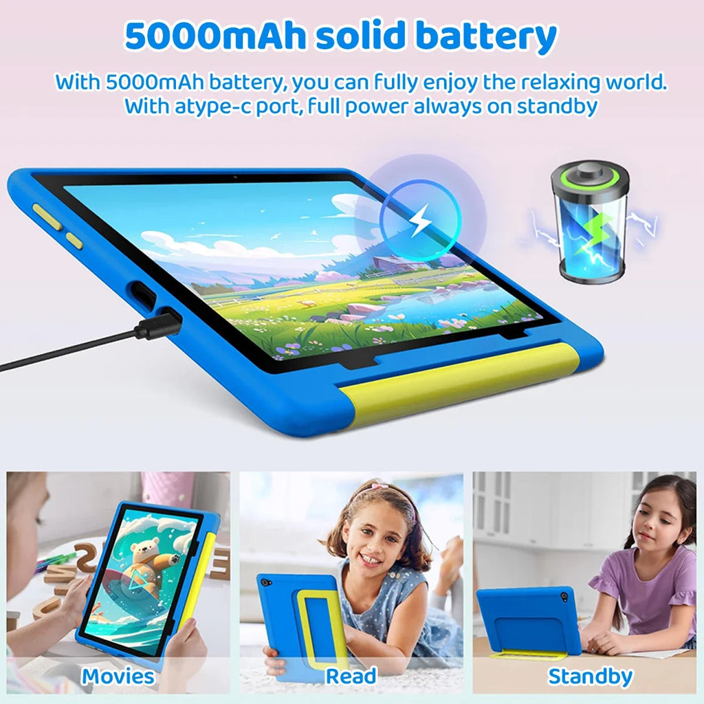 Tablet Infantil URAO 10" | Android 15 | 8GB RAM + 64GB | Octa-Core | 5000mAh | Control Parental | Con Funda