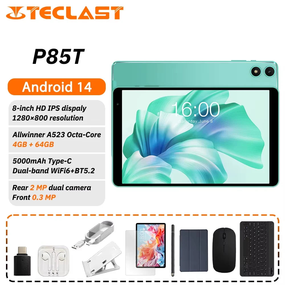Tablet Teclast P85T 8" | Android 14 | 12GB RAM + 64GB | Octa-Core A523 | WiFi 6 | BT 5.2 | 5000mAh