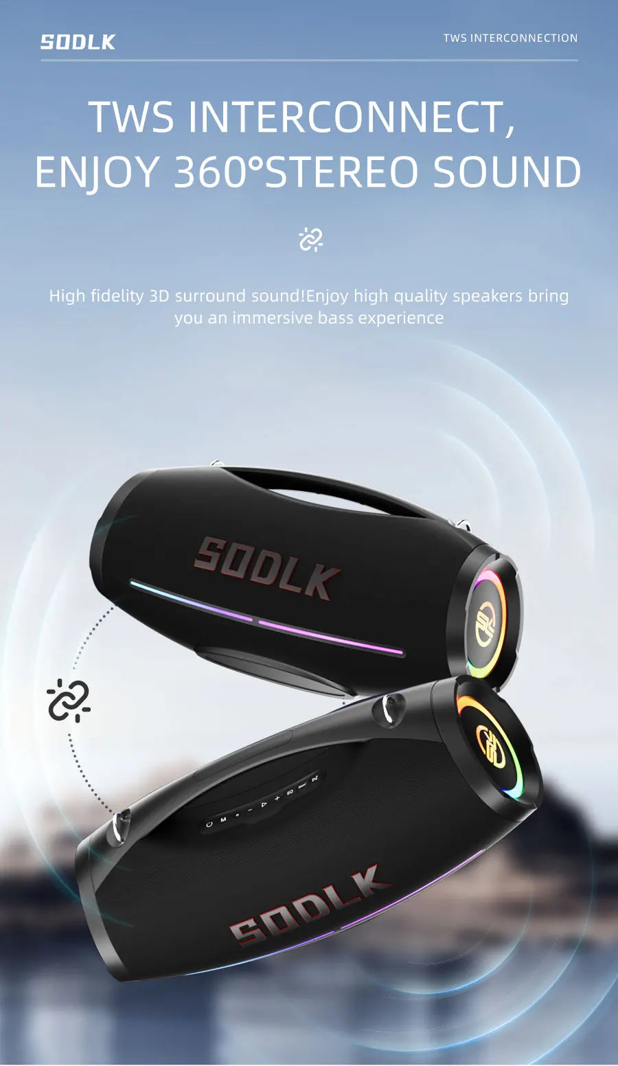 SODLK S1615 Pro | Bocina Bluetooth 500W para Fiestas | Karaoke, RGB, TWS, Control Remoto