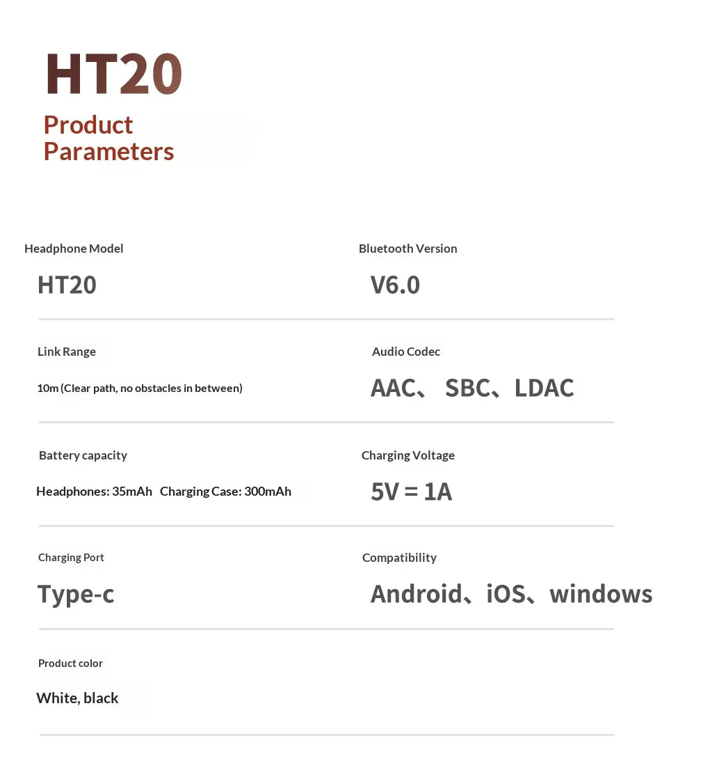 Monster HT20 - Auriculares Inalámbricos Bluetooth 6.0 con ANC | TWS In-Ear