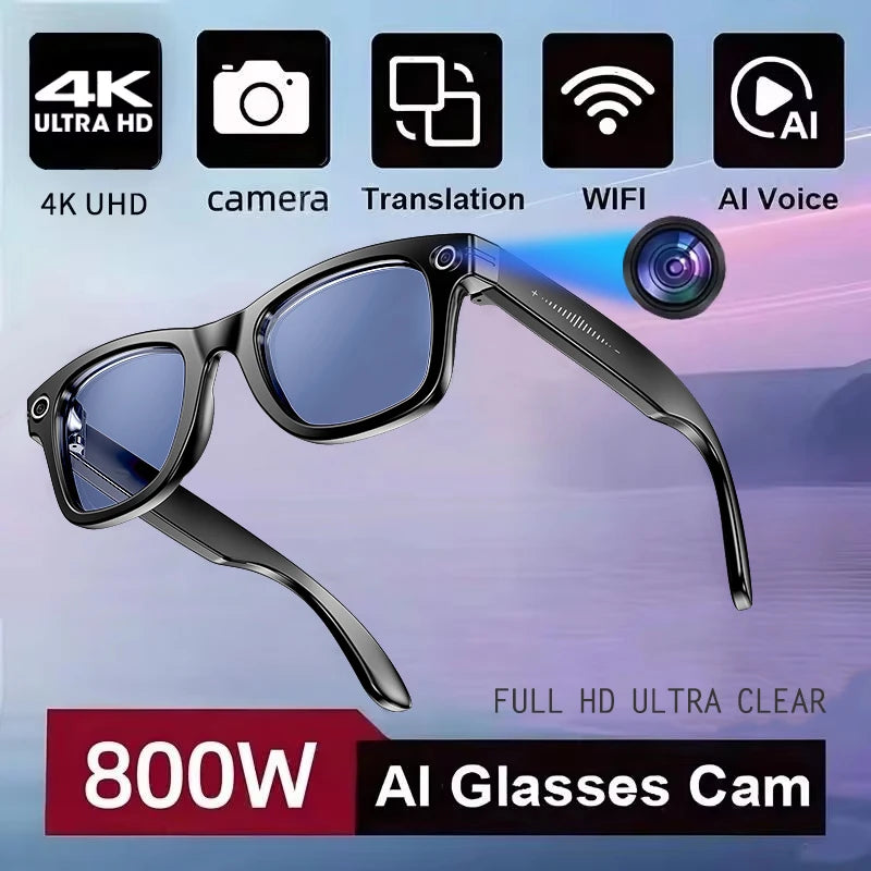 Lentes Inteligentes GUHUAVMI con Cámara IA y ChatGPT | 800W, Doble Lente, Bluetooth 5.3