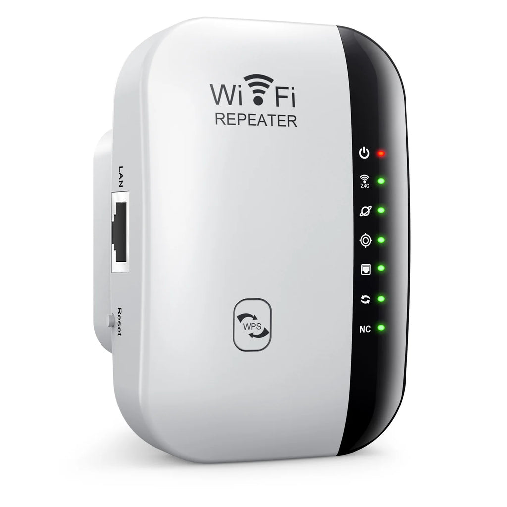 WiFi Repeater 300Mbps 2.4GHz – Wireless Signal Booster & Range Extender | EU & US Plug