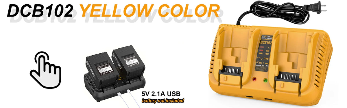 DCB104-Compatible 3A Battery Charger | 2/4 Port | US/EU Plug